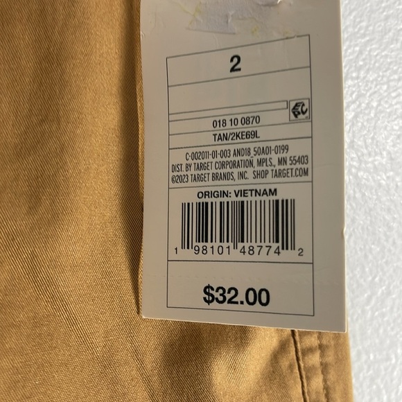 Cargo Pants Tan Women Size 2 Belt Loops Zipper Front Closure 4 Pockets - Picture 5 of 7